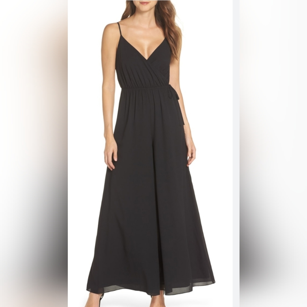 ALI & JAY Elegant Black V-Neck Jumpsuit